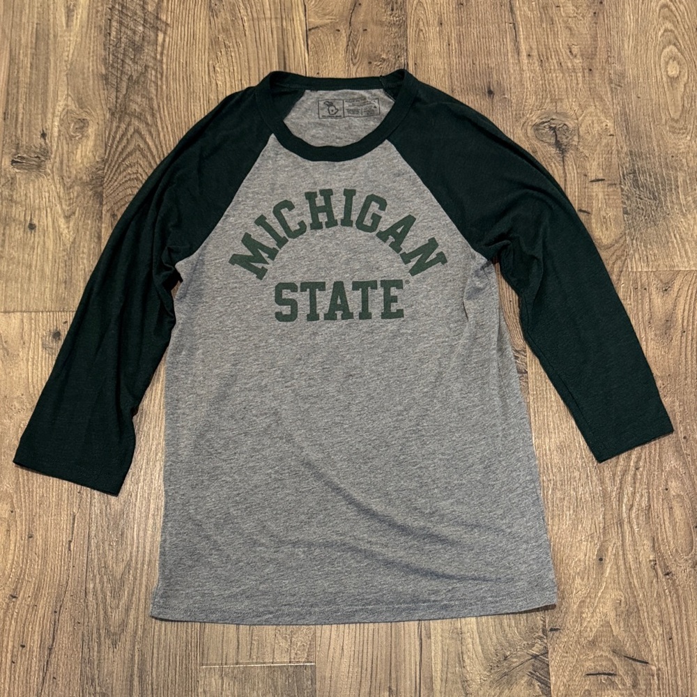 EUC The Mitten State Michigan State Raglan Sleeve Men's Shirt - Small